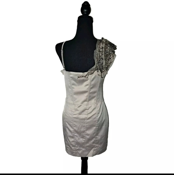 Black Women Size Small Cream Sequin Formal Cocktail Party Dress B25#17 - Picture 2 of 10